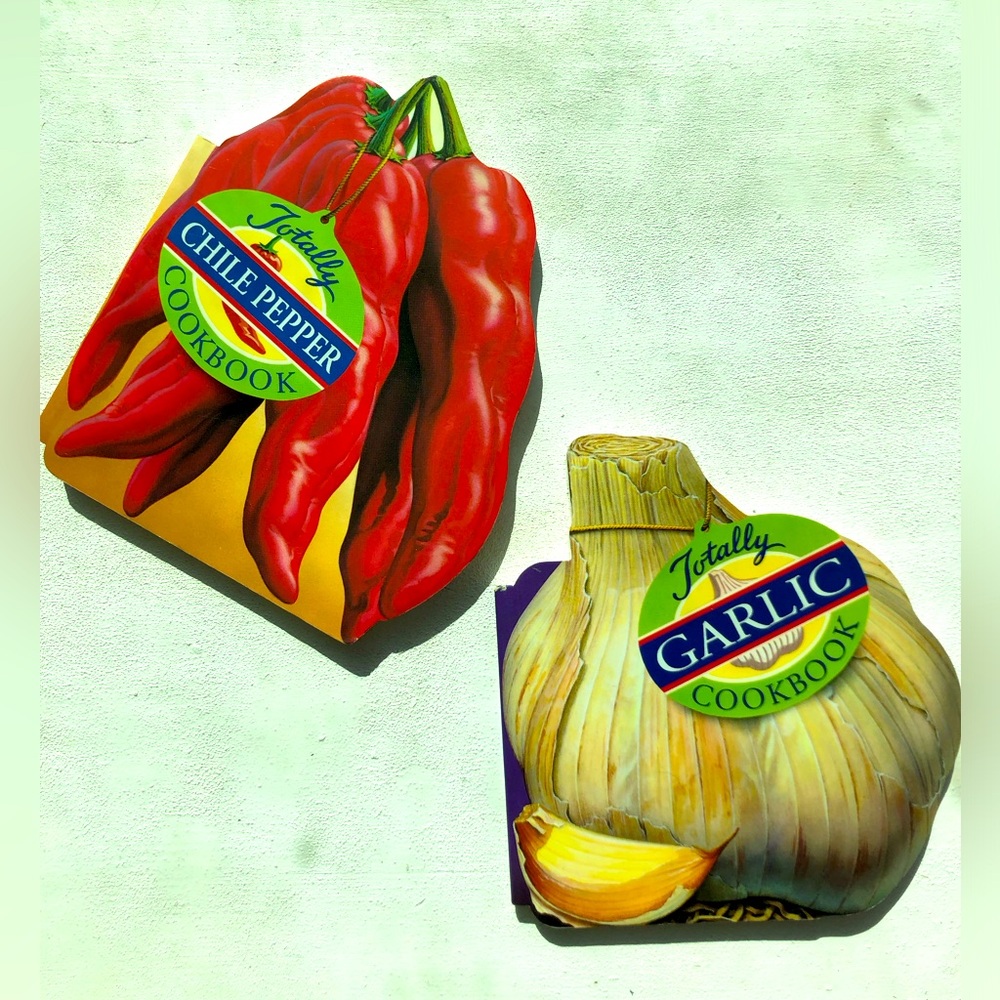 2 small books: Totally Garlic Cookbook & Totally Chile Pepper Cookbook 5” x 5-6”